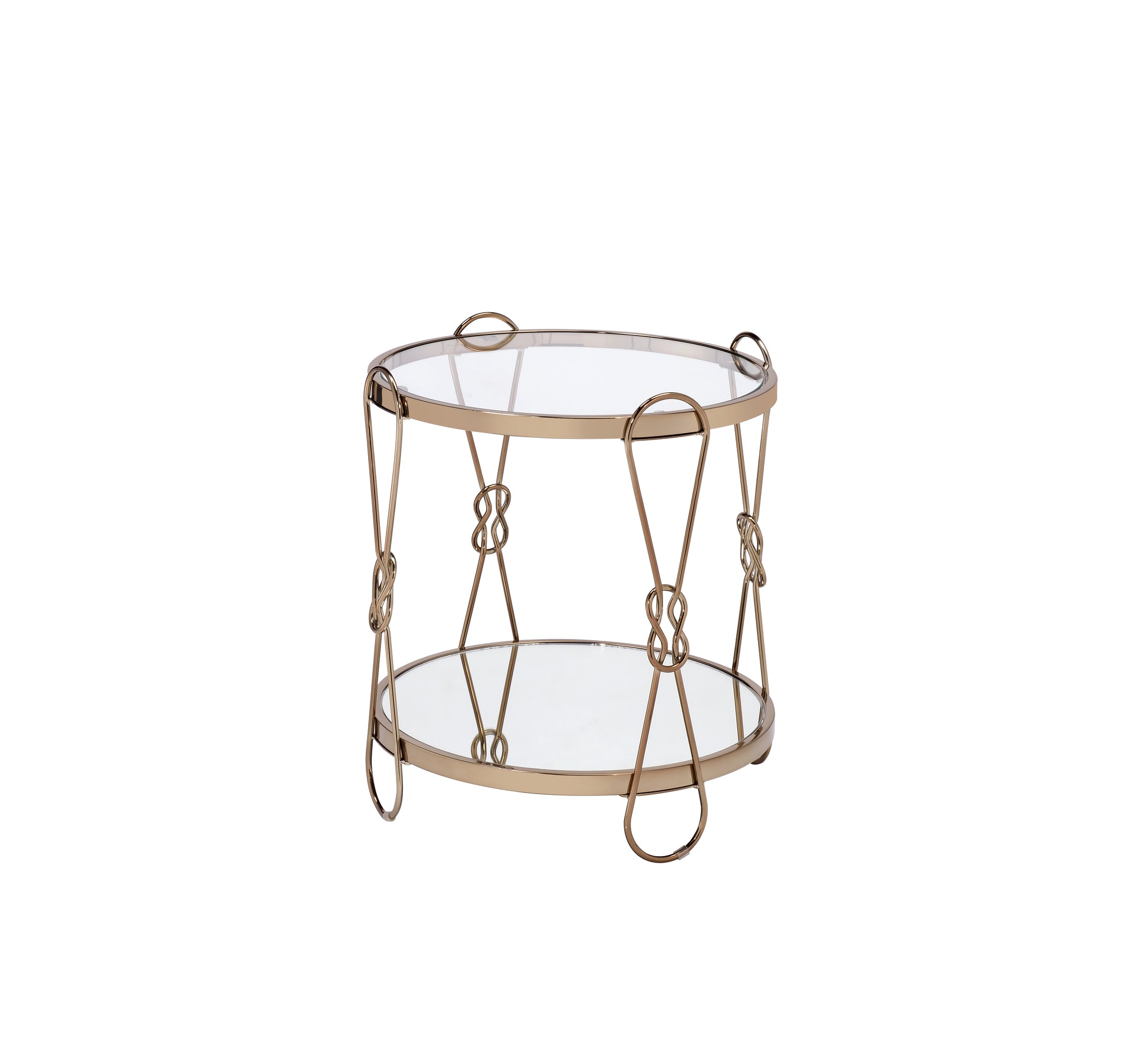 Zekera Mirrored & Champagne Finish End Table image 1