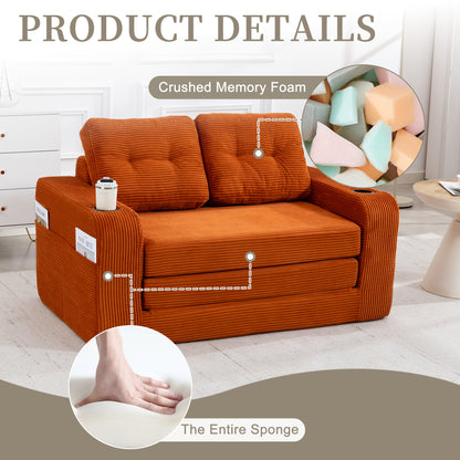 Convertible Sofa Bed,Expandable double Sofa Bed, 2 in 1 Convertible Sofa Bed, Fold Out Floor Couch with Pillows for Living Room Bedroom Lounge image 4