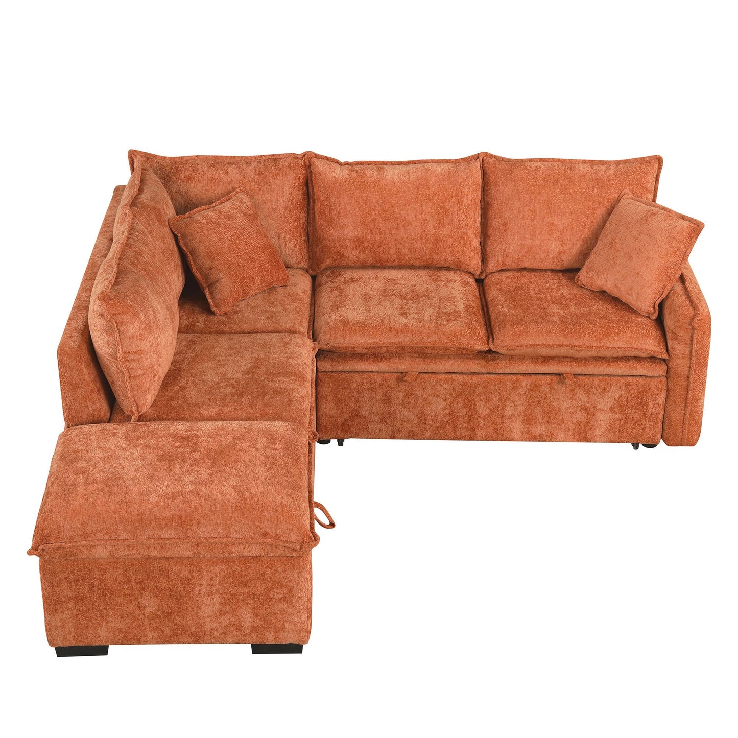 82.67"Convertible Sofa Bed Sectional Sofa Sleeper L-shaped Sofa with a Storage Ottoman,Two Pillows, Two Power Sockets an image 20
