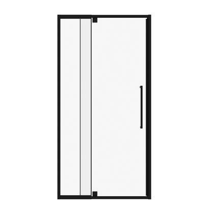 Semi-Frameless Pivot Hinged Glass Shower Door 44-48 in. W x 72 in. H,1/4" (6mm) Tempered Glass, Matte Black Finish, Reversible Glass Shower Door image 7
