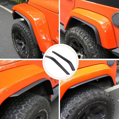 Front & Rear Fender Flares Compatible with 2007-2017 Jeep Wrangler JK JKU, Off-Road Wheel Flares Liner 4 PCS image 7