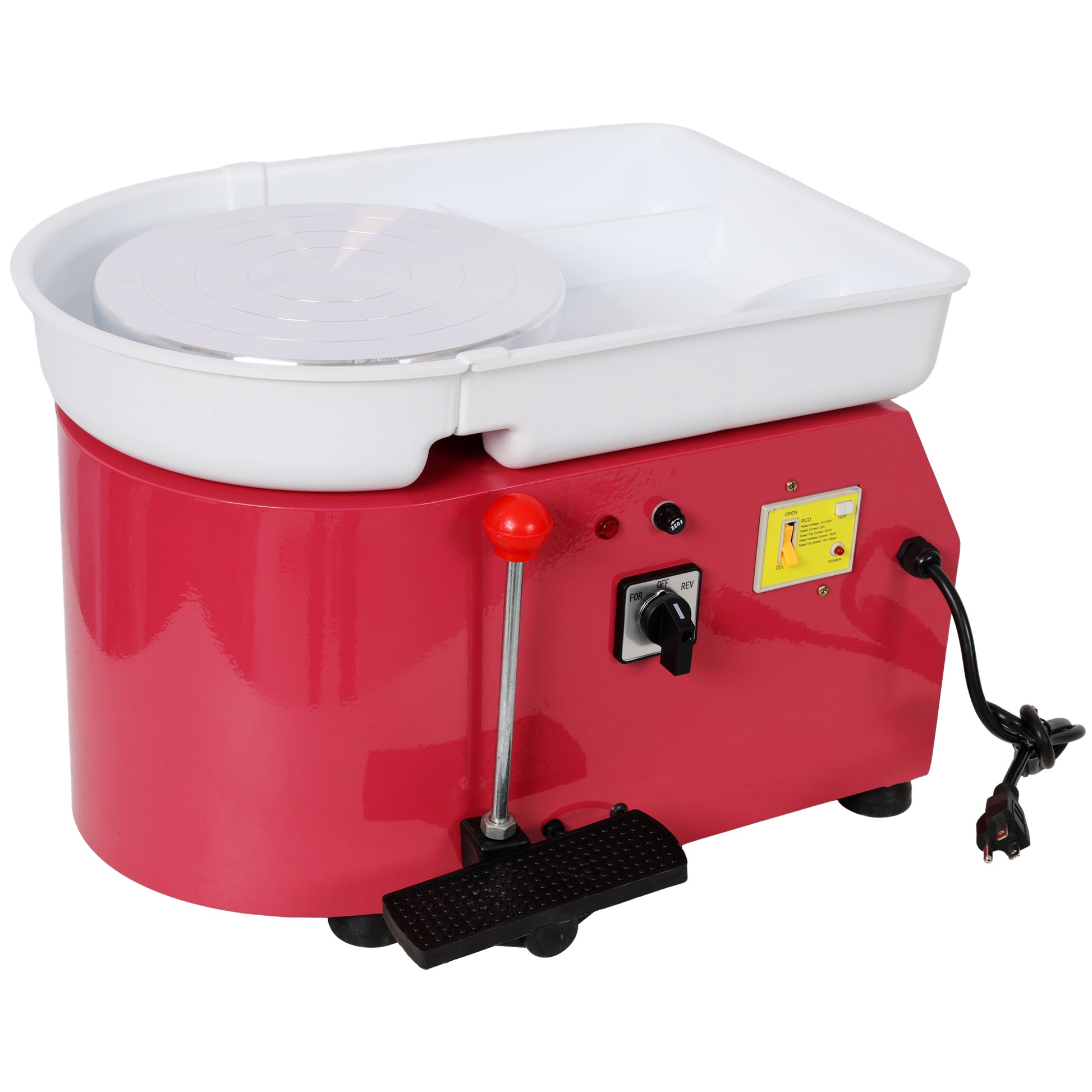 10 Inch Electric Pottery Wheel, Ceramic Clay Machine with Foot Pedal & Detachable Basin, 60-300RPM Adjustable Speed,Complete DIY Pottery Tools for Adults & Beginners, Art Craft Making,Pink Color image 3