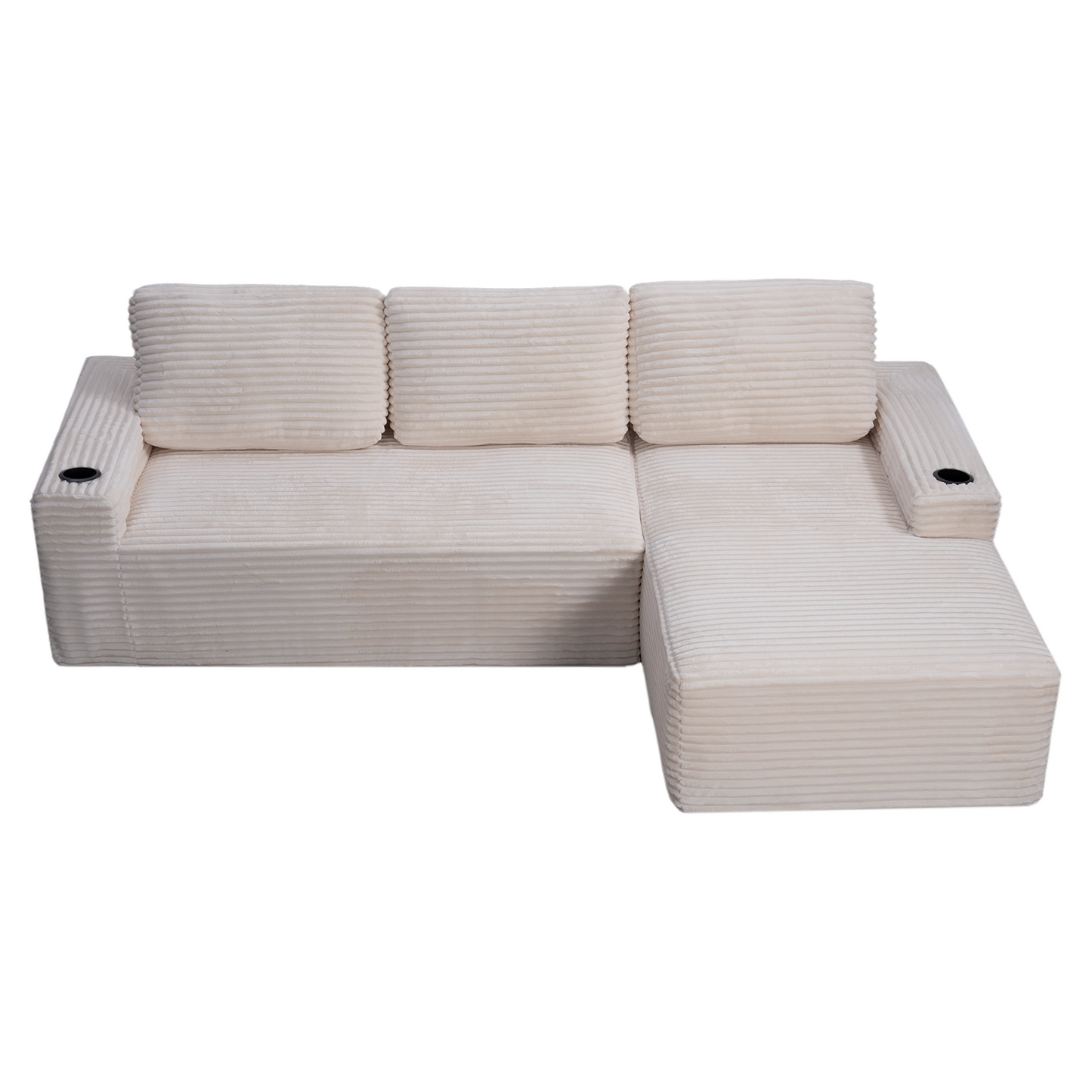 104 Inch Cloud Sectional Couch,Modern Modular Sectional Sofa with Deep Seat,Corduroy Boneless Couches with L-Shape Chaise for Living Room Bedroom,No Assembly Required image 3