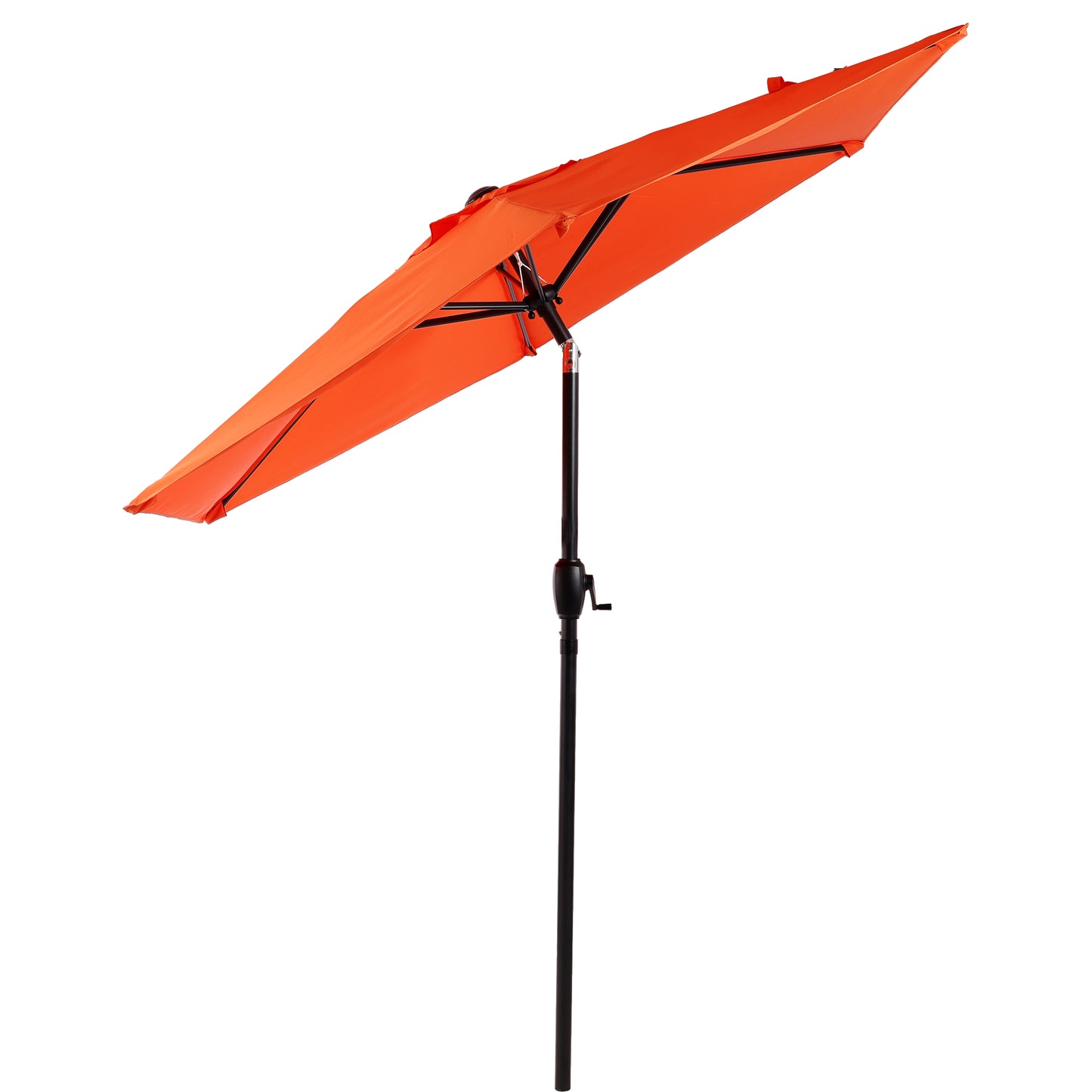 7.5 FT Patio Umbrella, Outdoor Market Yard Umbrella, Sun Shade Umbrella with Push Button Tilt and Crank Mechanism for Garden, Deck, Pool and Backyard, Not Include Umbrella Base, Orange image 9