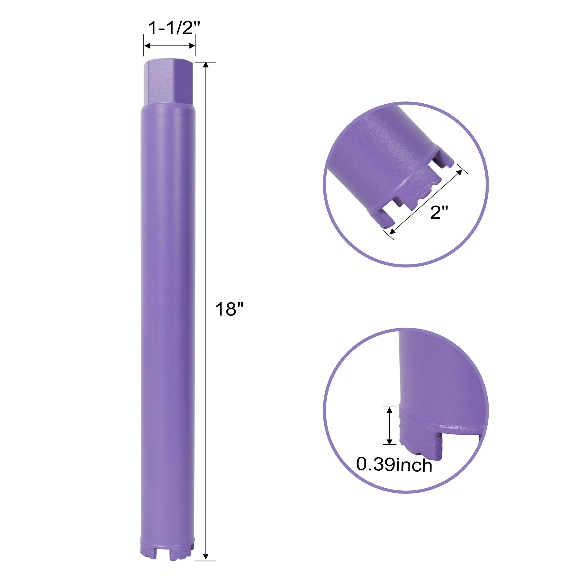 2 Inch Diamond Core Drill Bits,1-1/4"-7 Thread Diamond Core Bit for Cured Concrete with Rebar, Hard Masonry, Brick Block, Stucco, Stone,Shark image 11