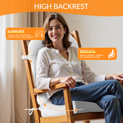UV Resistant Indoor/Outdoor Chair Cushion - Waterproof Rocking & Adirondack Seat Pad with Elastic Back + 2 Anti-Slip Ties, Fade-Proof Design image 4