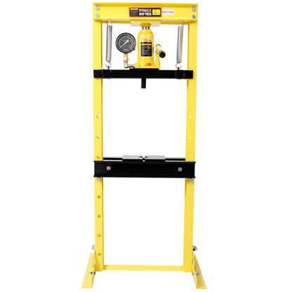 12Ton Bottle Jack Shop Press with Gauge, Bend, Straighten, or Press Parts, Install Bearings, U-Joints, Bushings, Ball Joints, and Pulleys,Yellow image 2