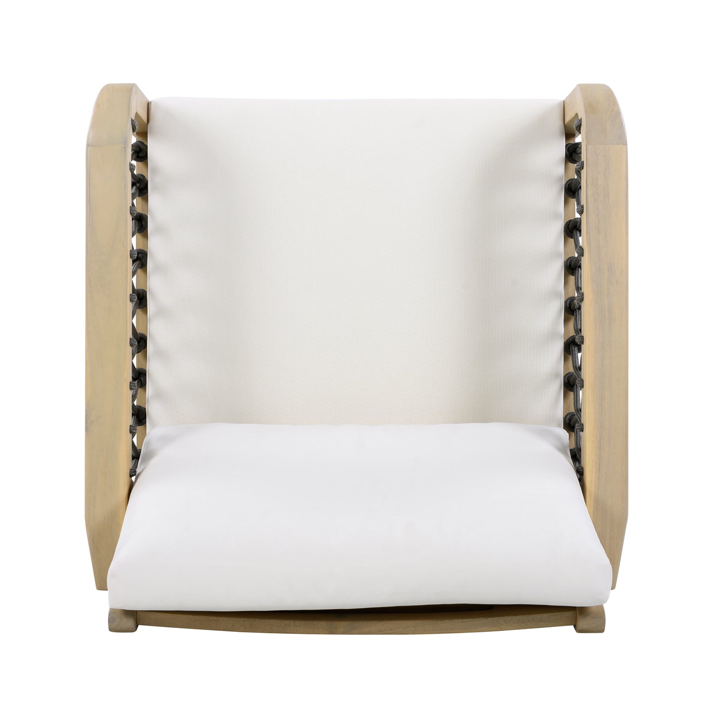 Outdoor Acacia Wood Club Chair with Handwoven Rope(Set of 2), Light Teak Finish image 9