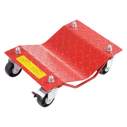 Wheel Dolly, 8000 lbs Capacity Heavy-Duty Steel Car Mover, Wheel Dolly Car Tire Stake Set with Brakes, Vehicle Moving Cart Moving Cars, Trucks, Trailers, Motorcycles, and Boats, Set of 4, Red image 9