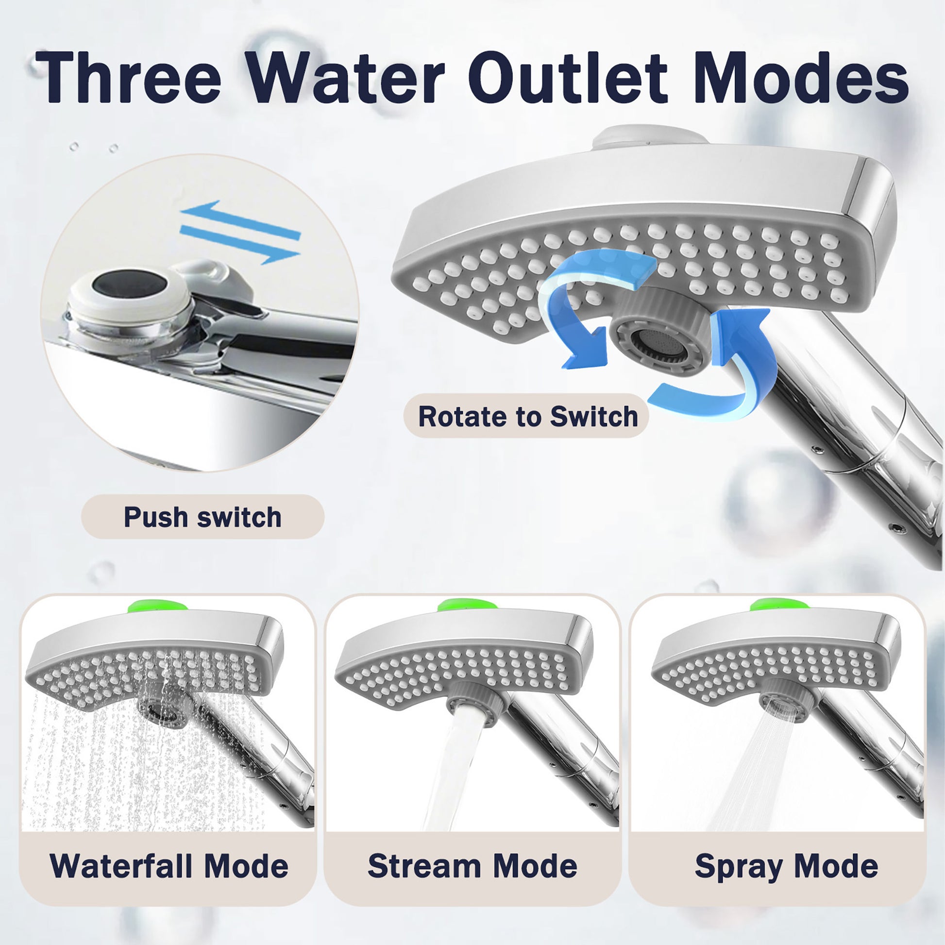 LED Temperature Display Bathroom Faucet, 3 Water Modes & 360° Rotating Spout Single Handle Vanity Sink Faucet with Digital Screen image 5