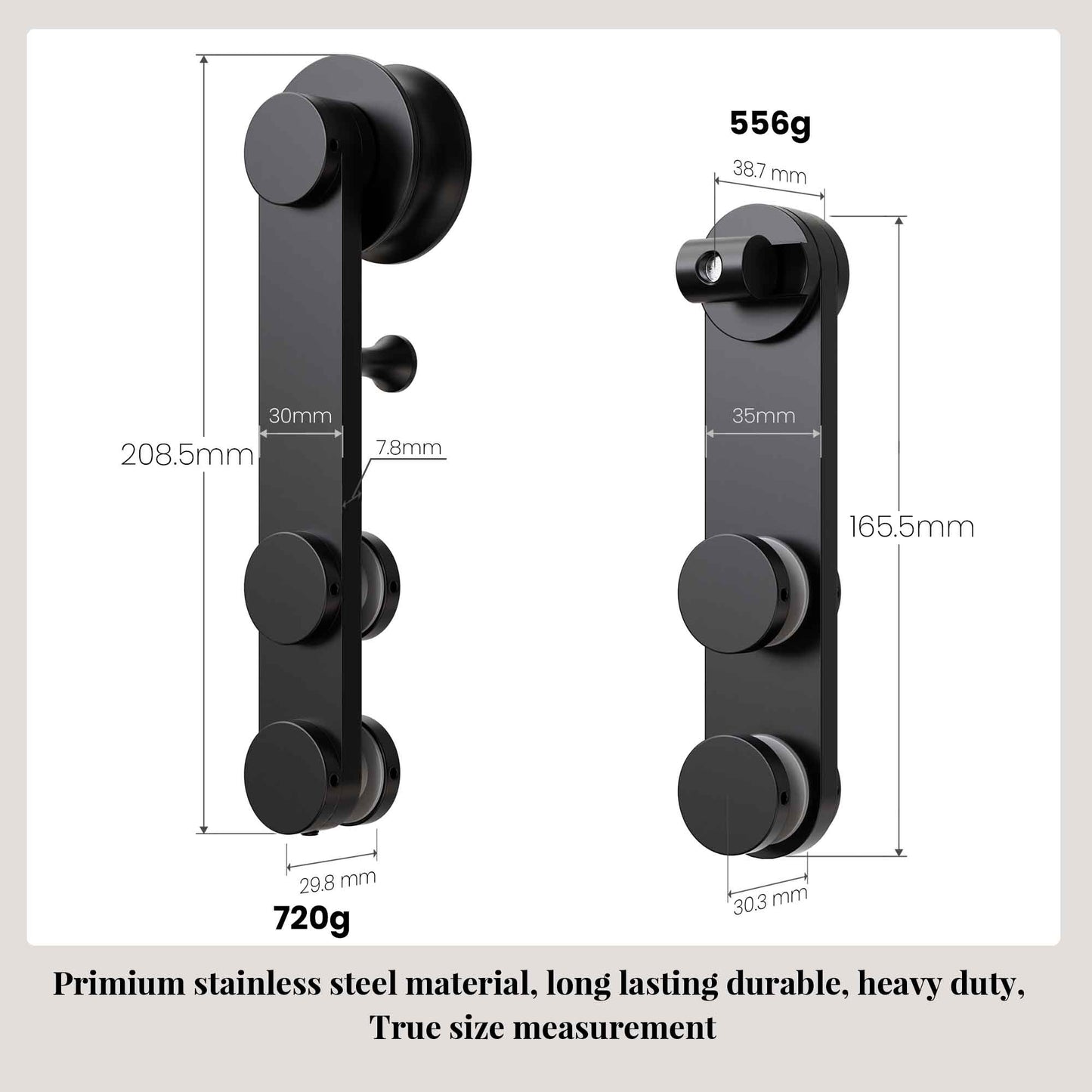 56-60" W * 76" H Frameless Single Sliding Shower Doors Without Soft-Close, Bathroom Sliding Shower Door With Towel Rail And Auxiliary Handle, 5/16" (8mm) Thick SGCC Tempered Glass Door, Matte Black image 5