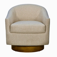 Upholstered Swivel Chair with Wood Base Natural See below