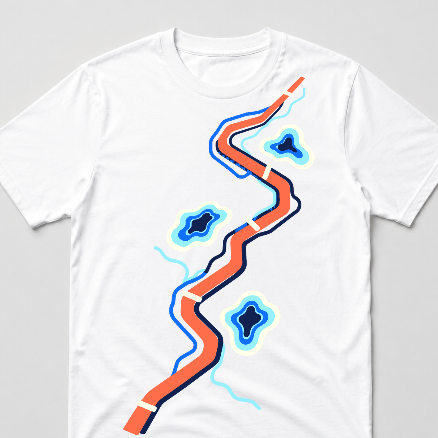 Shared Route Memory Running Graphic T-Shirt - POD-20260809-134_white_front_closeup_mockup