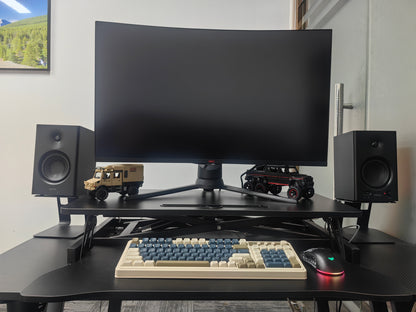 32 Inch Desk Converter, Height Adjustable Sit to Stand Riser, Dual Monitor and Laptop Workstation with Wide Keyboard Tray (BLACK) image 10