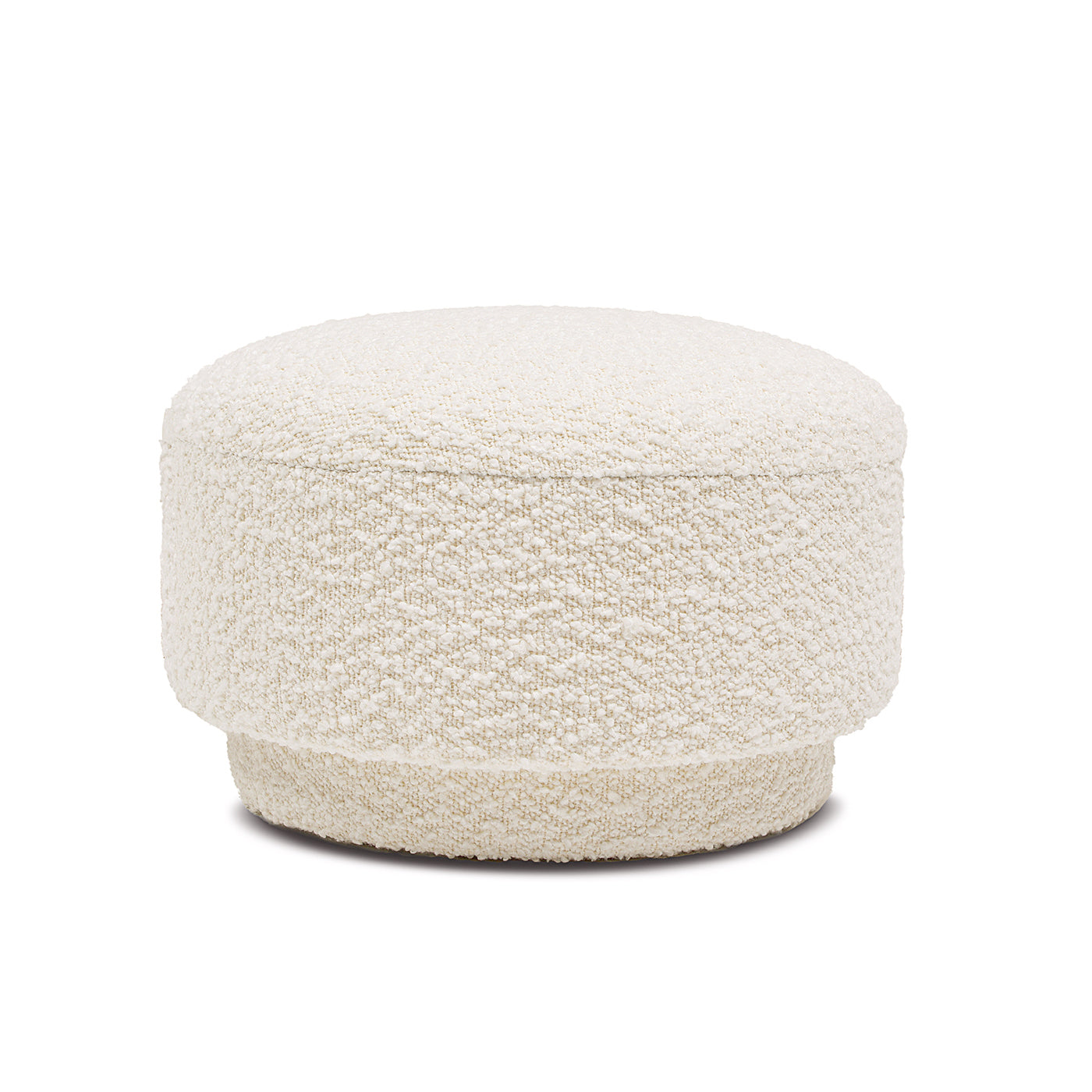 Fuji 15" Mushroom Footstool Ottoman, Ivory White Boucle image 2