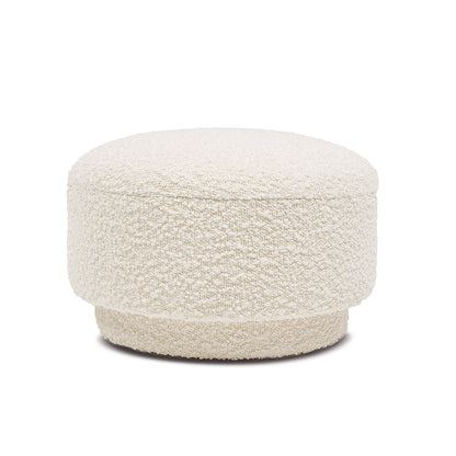 Fuji 15" Mushroom Footstool Ottoman, Ivory White Boucle image 2