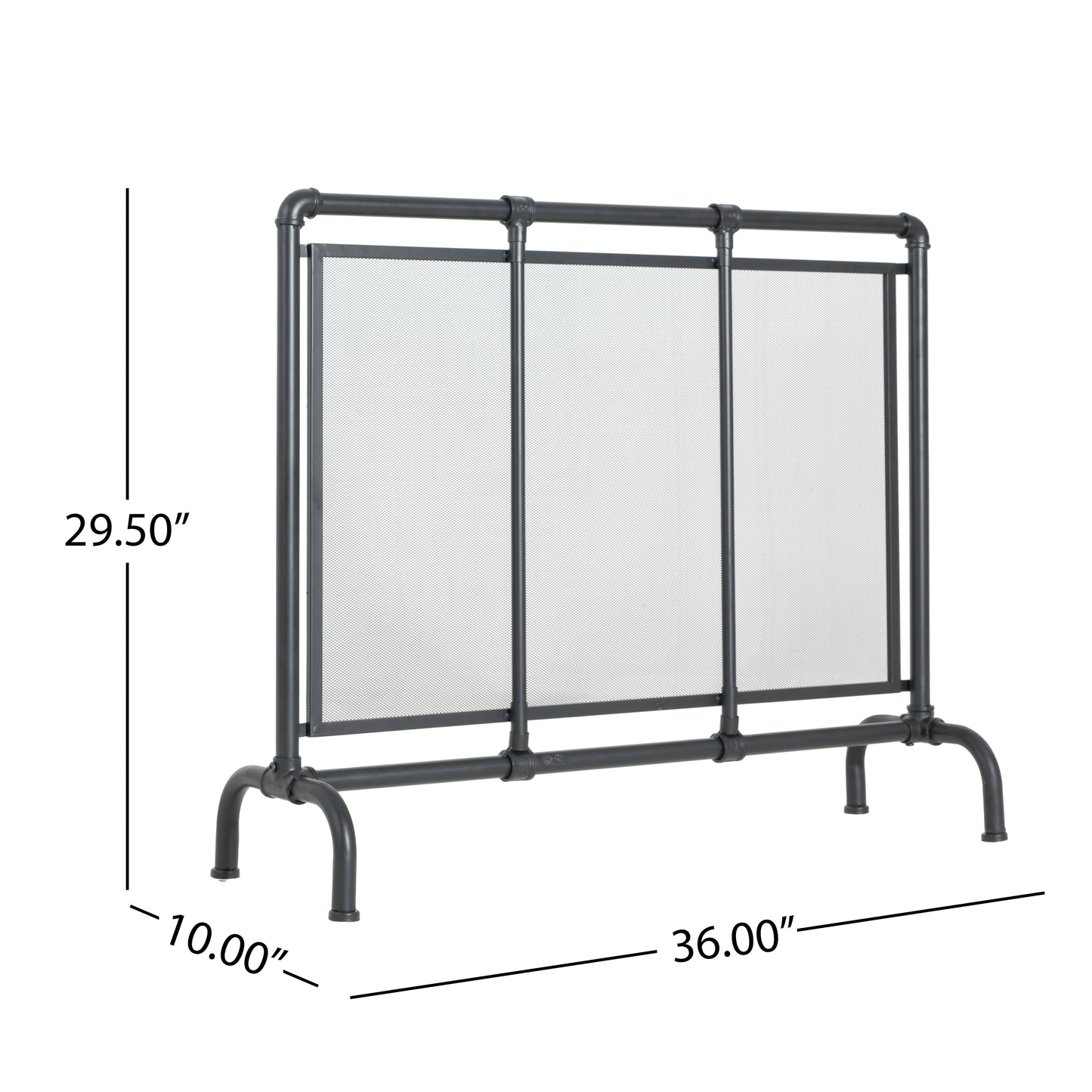 Celeste 1 Panel Iron Fireplace Screen 36" W x 29" H, Black image 7