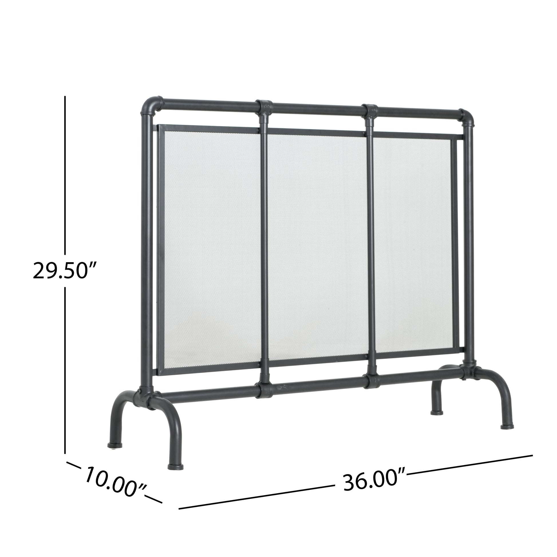 Celeste 1 Panel Iron Fireplace Screen 36" W x 29" H, Black image 7