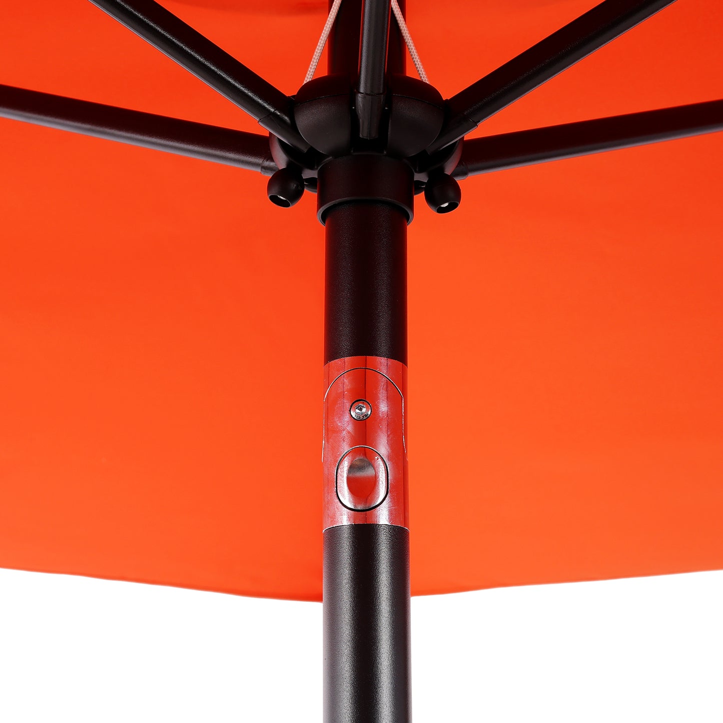 7.5 FT Patio Umbrella, Outdoor Market Yard Umbrella, Sun Shade Umbrella with Push Button Tilt and Crank Mechanism for Garden, Deck, Pool and Backyard, Not Include Umbrella Base, Orange image 10