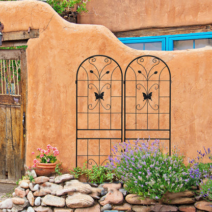 2 Pack Metal Garden Trellis 71" x 19.7" Rustproof Trellis for Climbing Plants Outdoor Flower Support Black image 8