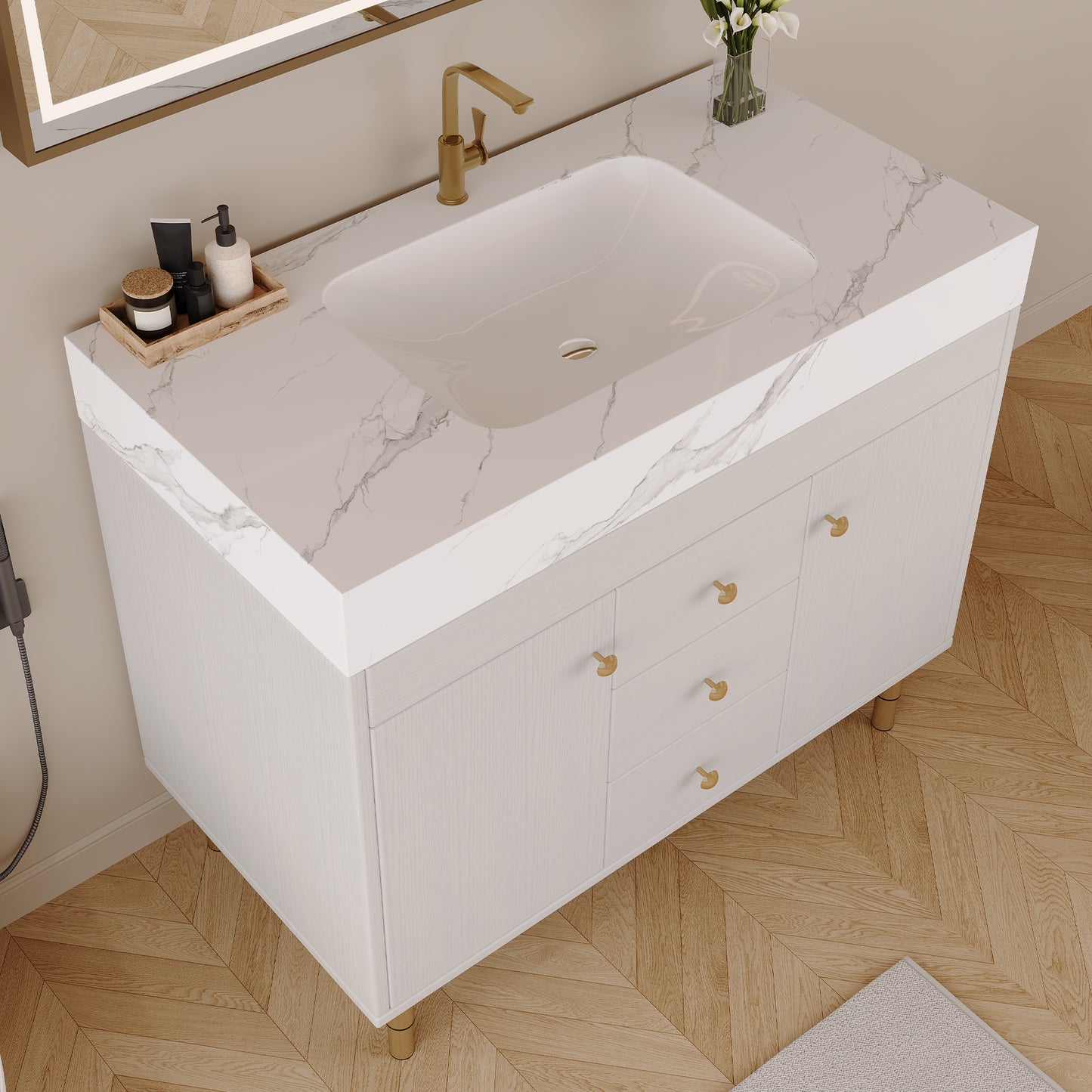 36 in Modern Free-standing Bathroom Vanity with Ceramic Sink & Ample Storage image 5