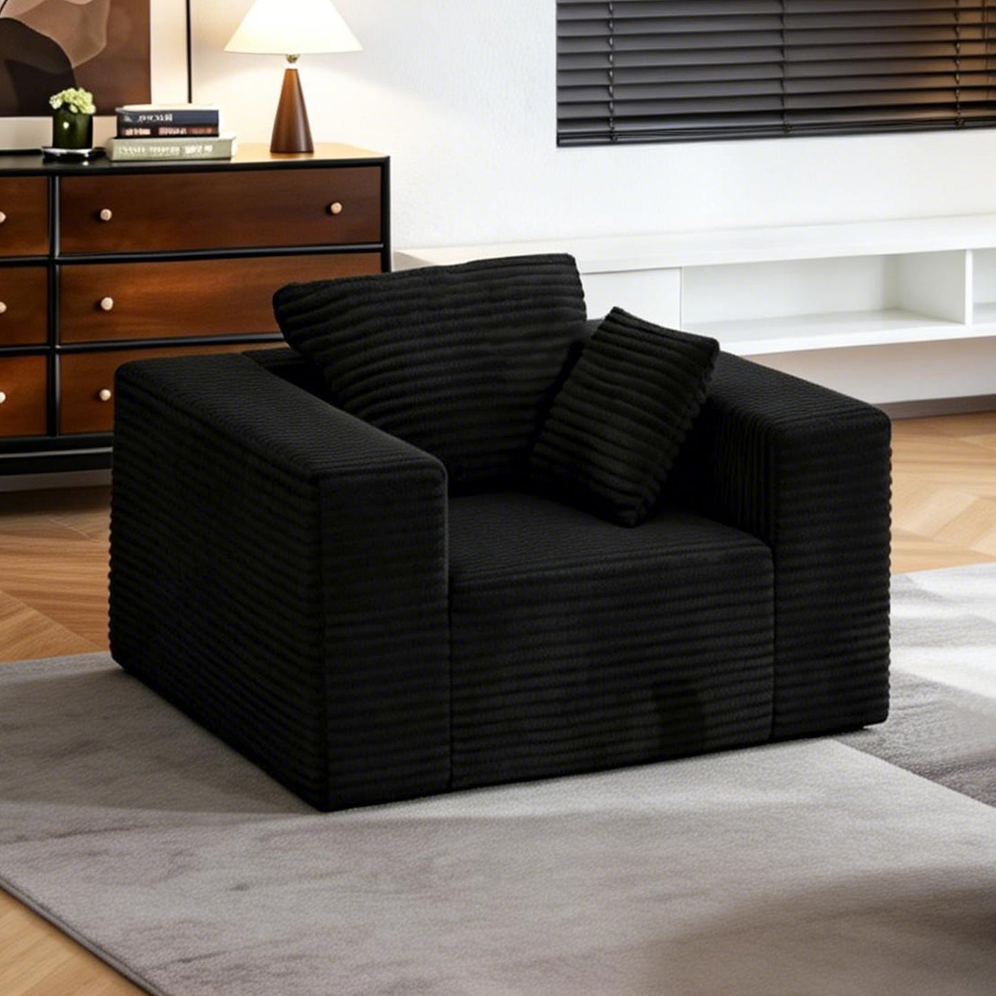 Boneless Sofa Chair, No Assembly Couch in a Box Memory Foam Mini Cloud Reading Chair with Throw Pillow for Living Room Bedroom Playroom image 1
