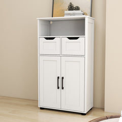 Farmhouse Storage Cabinet ,Versatile Double-Door Storage Cabinet with Adjustable Shelves - Perfect for Living Room & Dining Room