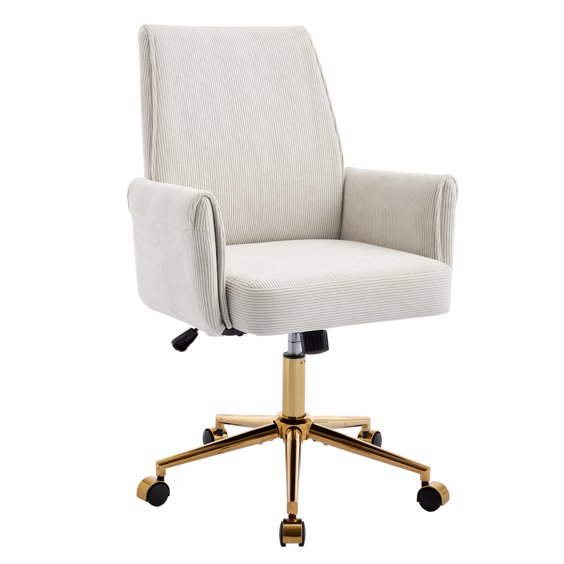 Mid-back liftable office chair, striped fabric, and ergonomically designed, is an excellent choice for working, studying or relaxing. The mid-back design provides a better sitting experience,White image 2