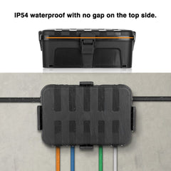 Large Outdoor Electrical Box (12.5 x 8.5 x 5 inch), IP54 Waterproof Extension Cord Cover Weatherproof, Protect Outlet, Plug, Socket, Timer, Power Strip, Holiday Light Decoration, Black
