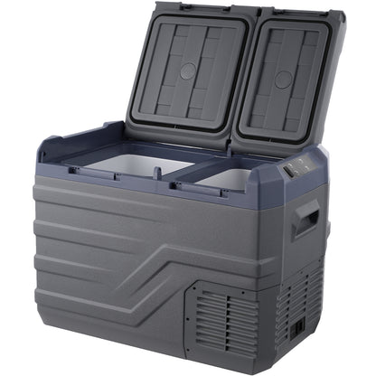 Car Refrigerator, 12 Volt Car Refrigerator Fridge, 32 L Dual Zone Portable Freezer, -4℉-68℉ Adjustable Range, 12/24V DC and 100-240V AC Compressor Cooler for Outdoor, Camping, RV image 1