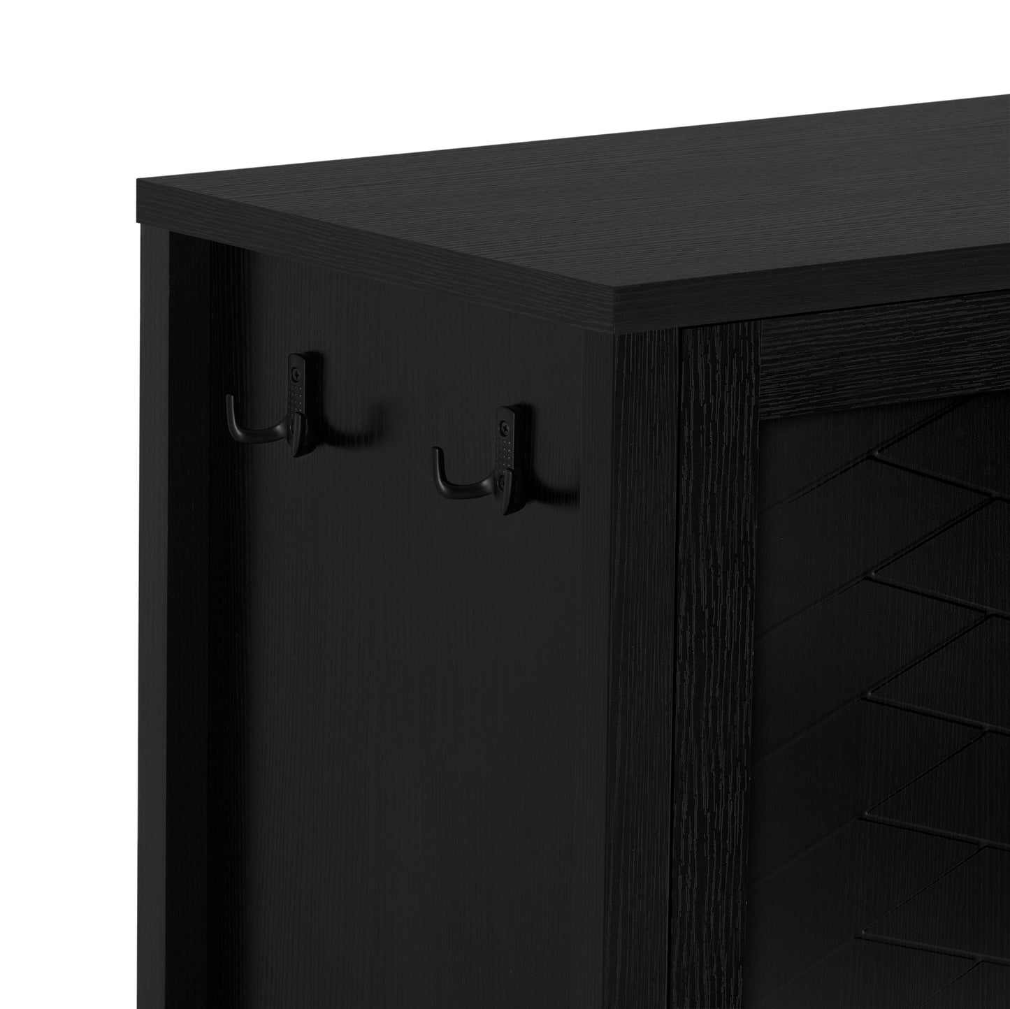 U_STYLE 55.1''Storage Sideboard with 4-Doors,Multi Functional Buffet with Open Shelf and 2-Tiers Adjustable Shelves,Modern Cabinet with Double Hooks,Suitable for Living Room, Hallway, Dining,Office. image 10
