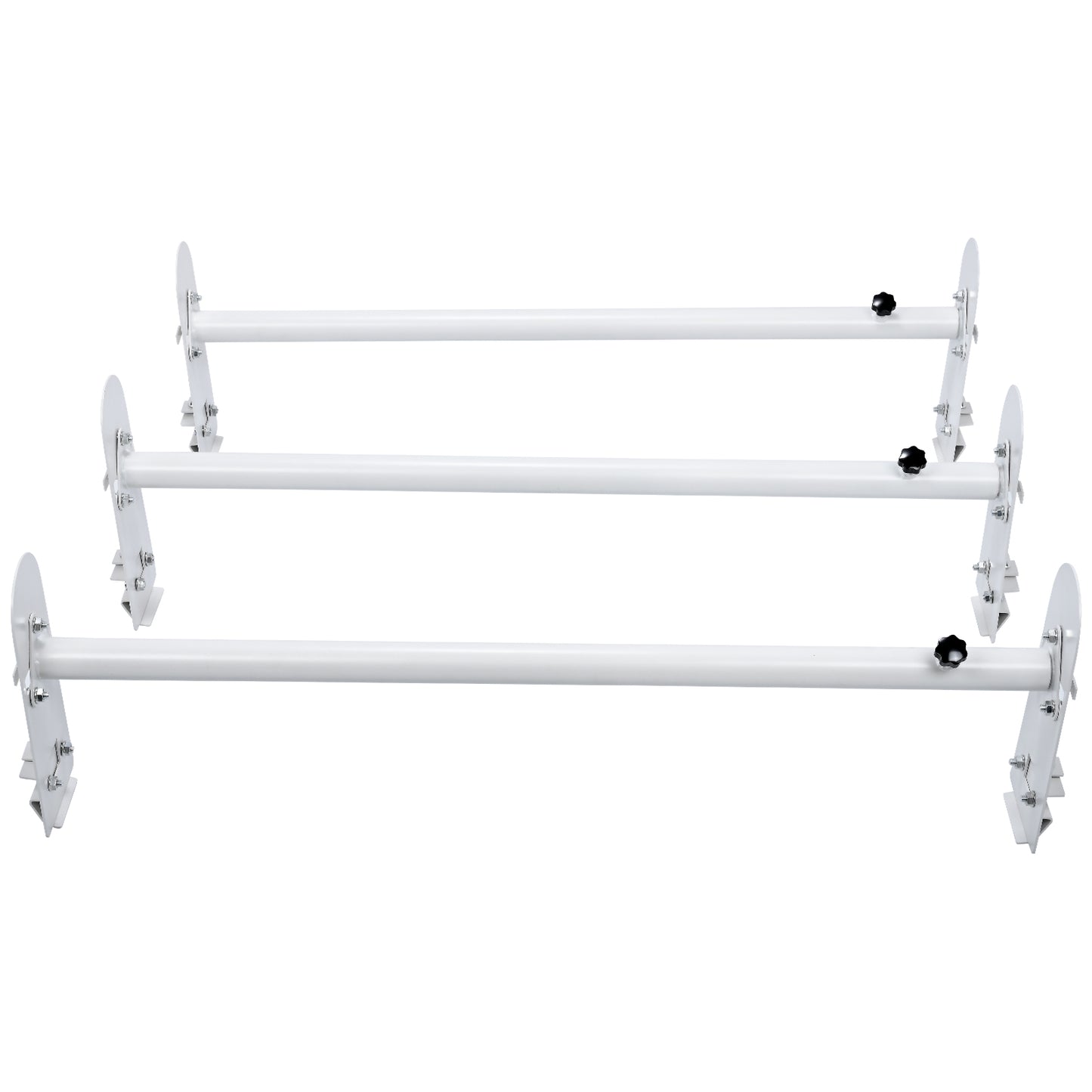 Van Roof Ladder Rack, 3 Bars Alloy Steel Roof Racks, 750 LBS Capacity Rain-Gutter Roof Rack, Adjustable Length 40.2" to 74.8", Van Ladder Rack Compatible with Chevrolet Express, GMC Savana, etc image 1