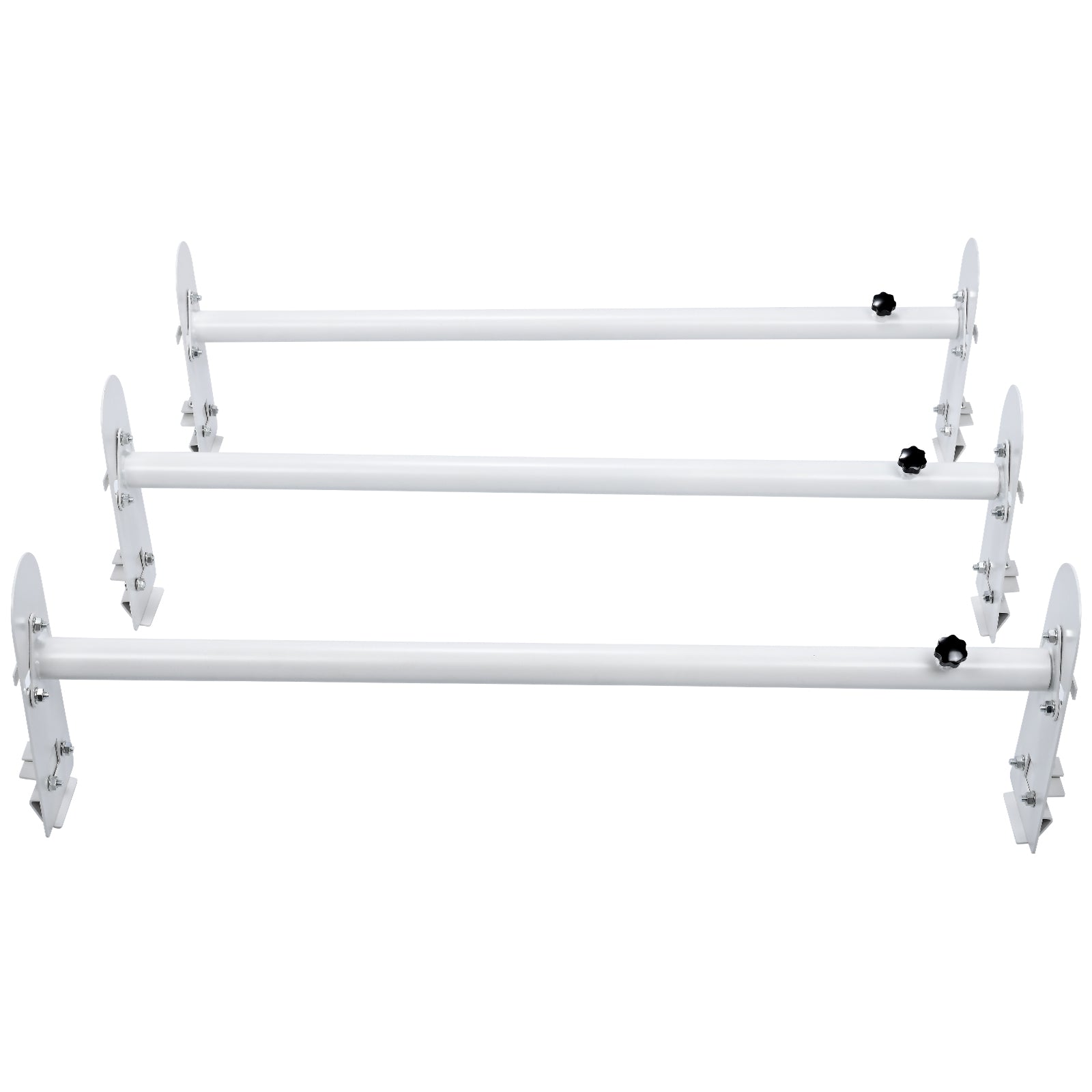 Van Roof Ladder Rack, 3 Bars Alloy Steel Roof Racks, 750 LBS Capacity Rain-Gutter Roof Rack, Adjustable Length 40.2" to 74.8", Van Ladder Rack Compatible with Chevrolet Express, GMC Savana, etc image 1