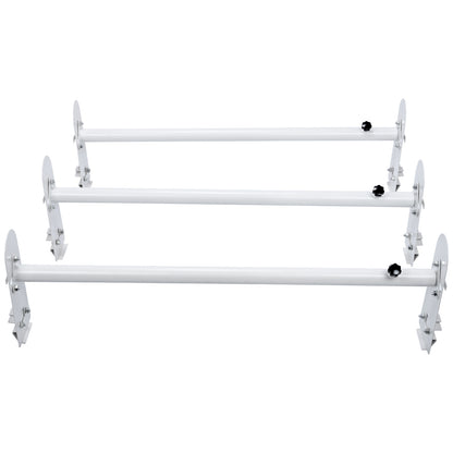 Van Roof Ladder Rack, 3 Bars Alloy Steel Roof Racks, 750 LBS Capacity Rain-Gutter Roof Rack, Adjustable Length 40.2" to 74.8", Van Ladder Rack Compatible with Chevrolet Express, GMC Savana, etc image 1