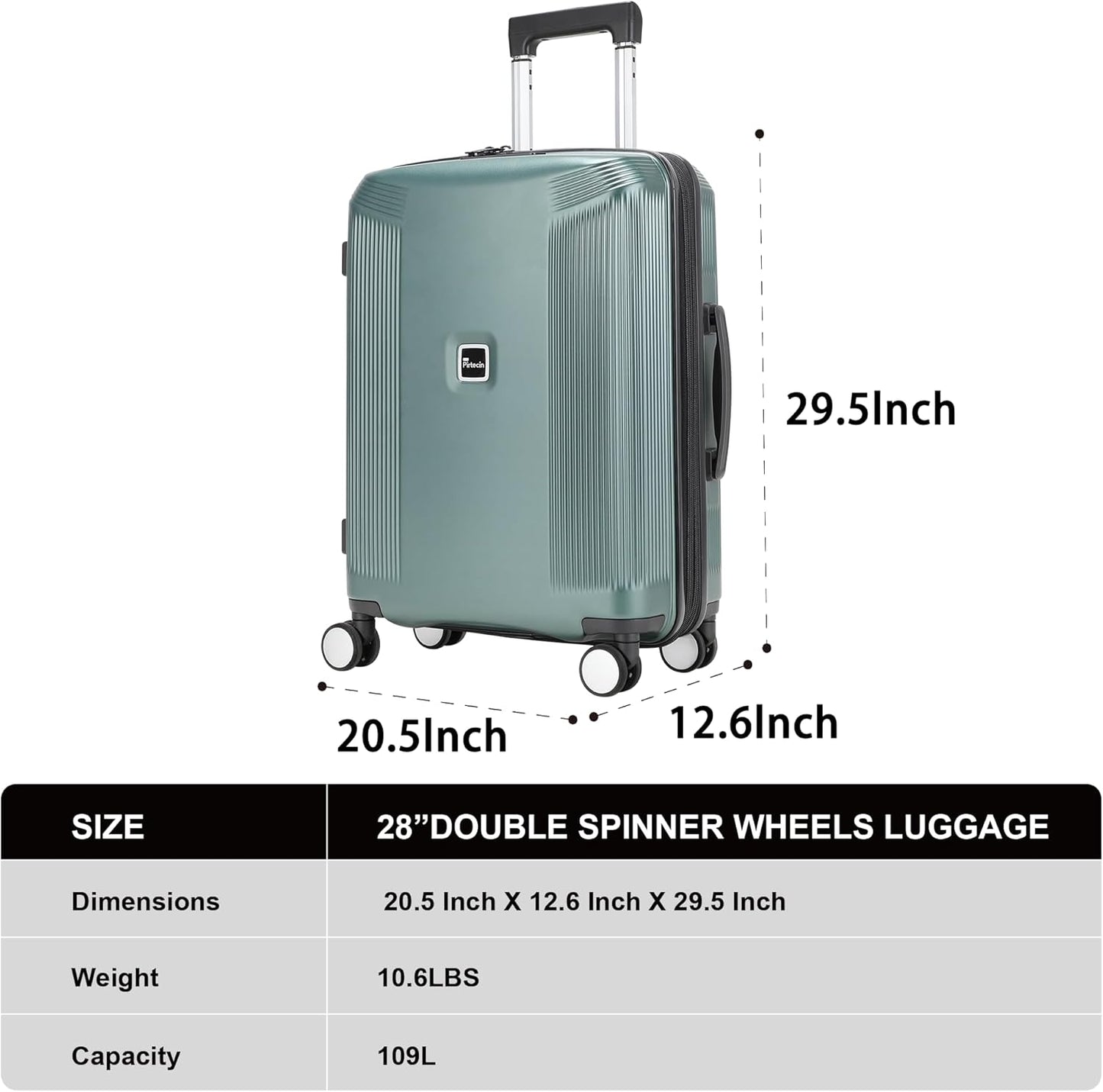 Hard Shell Luggage Set 20"+28", Expandable Design, PC Material Suitcase with TSA Lock, Quiet Spinner Wheels, Carry On & Checked Luggage 2 Piece Set image 9