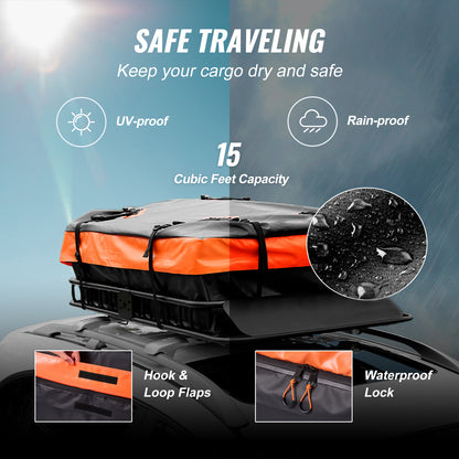 Roof Rack Cargo Basket 200 LBS 51"x36"x5" for SUV Truck with Luggage Bag image 2