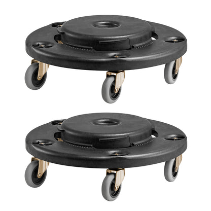 2 Packs Round Trash Can Dolly Fit 20, 32, 44, 55 Gal Garbage Container 500lbs image 1