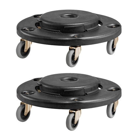 2 Packs Round Trash Can Dolly Fit 20, 32, 44, 55 Gal Garbage Container 500lbs image 1