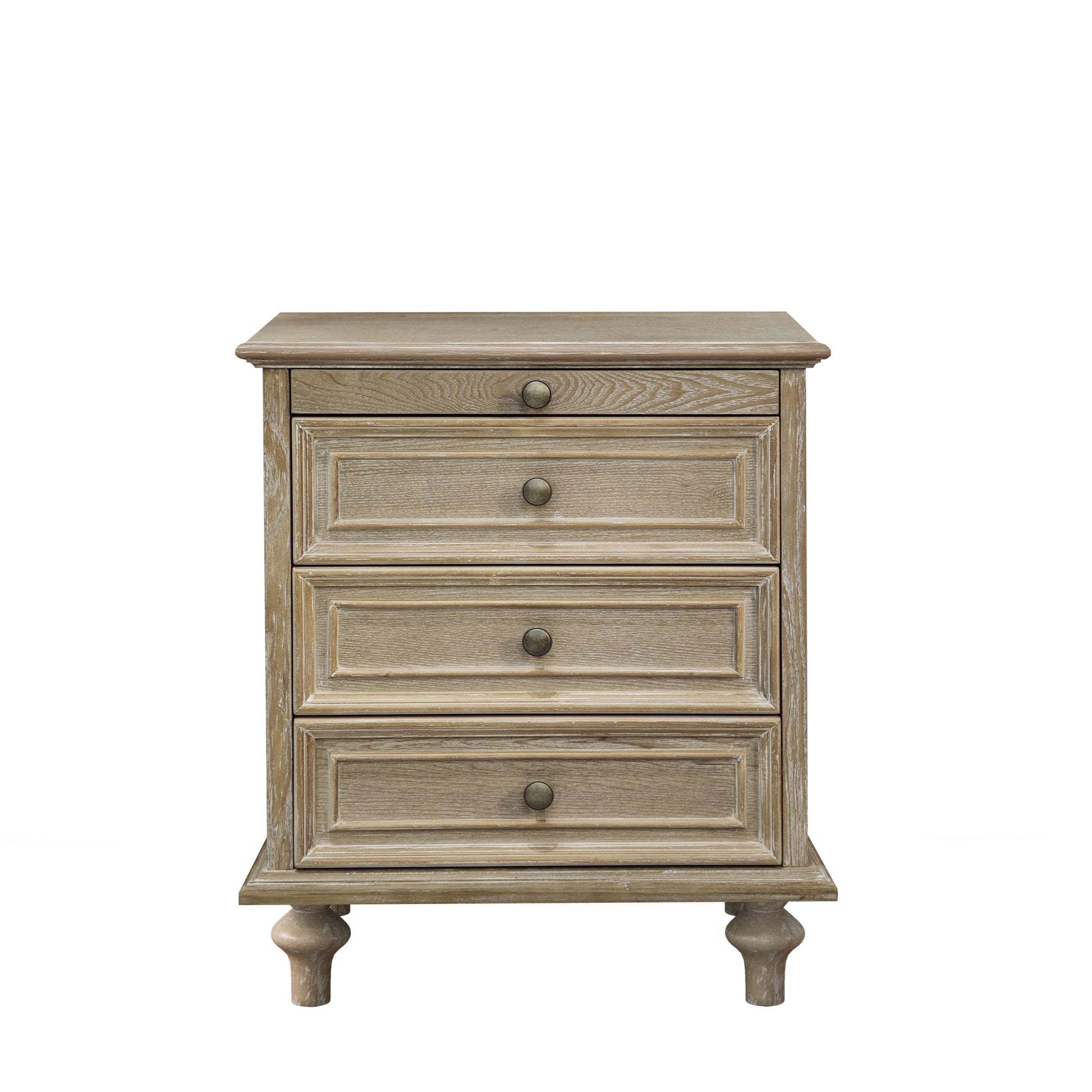 Farmhouse Nightstands with 4 Drawer,Wood Storage End Table with Hidden Pull-Out Shelf, Large Side Table with 4 Solid Wood Feet and Metal Handle,Easy Assembly,Natural image 5