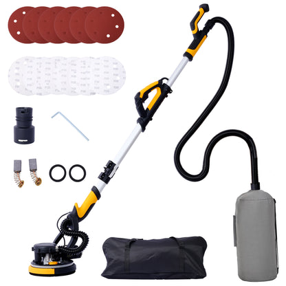 Drywall Sander, 780W Electric Drywall Sander with Vacuum Dust Collection 6.5A Motor Dustless Floor Sander with Variable Speed 900-1800RPM, LED Light, Extendable & Foldable Handle, image 1