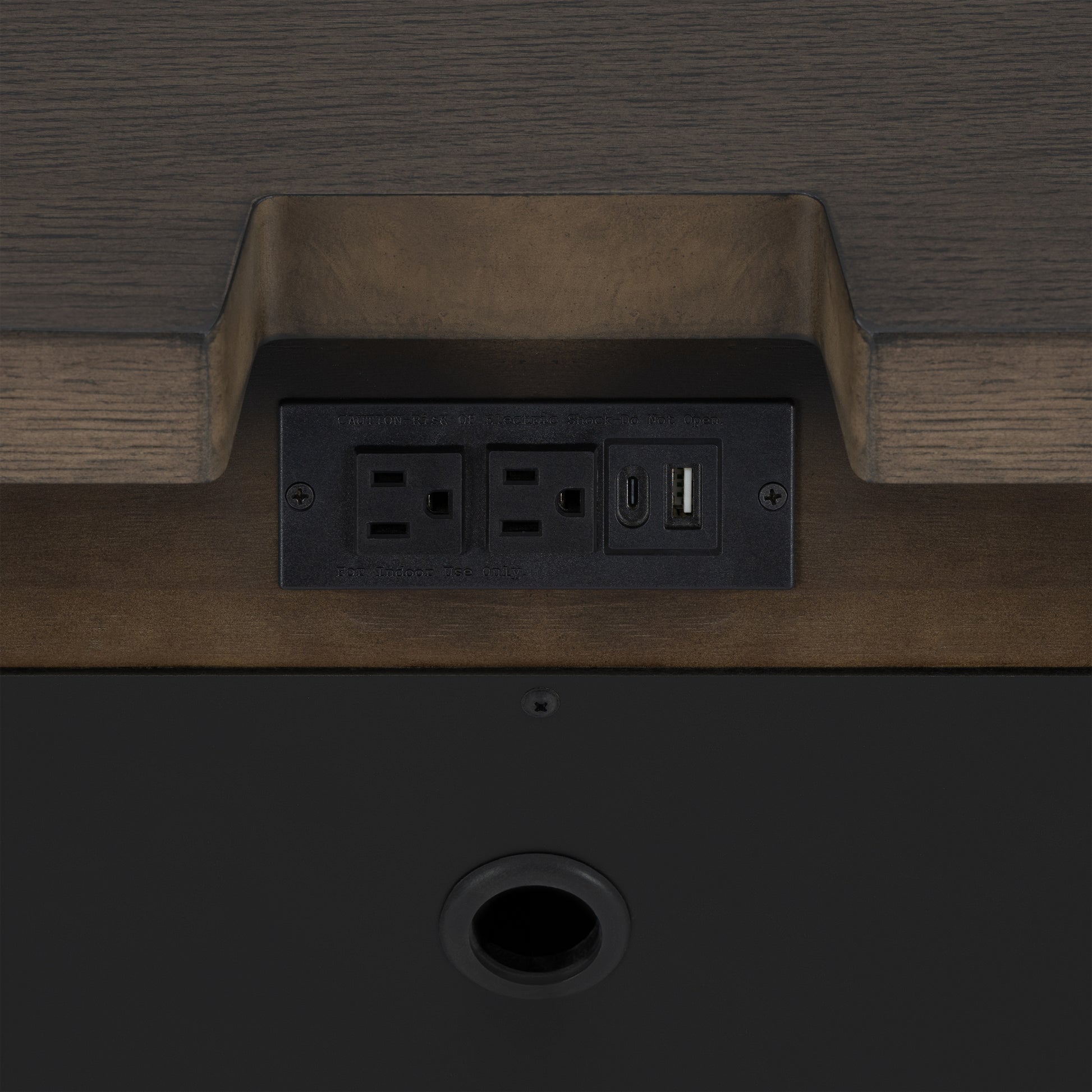 Dark Oak 3-Drawer Nightstand with USB image 8