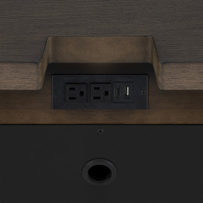Dark Oak 3-Drawer Nightstand with USB image 8