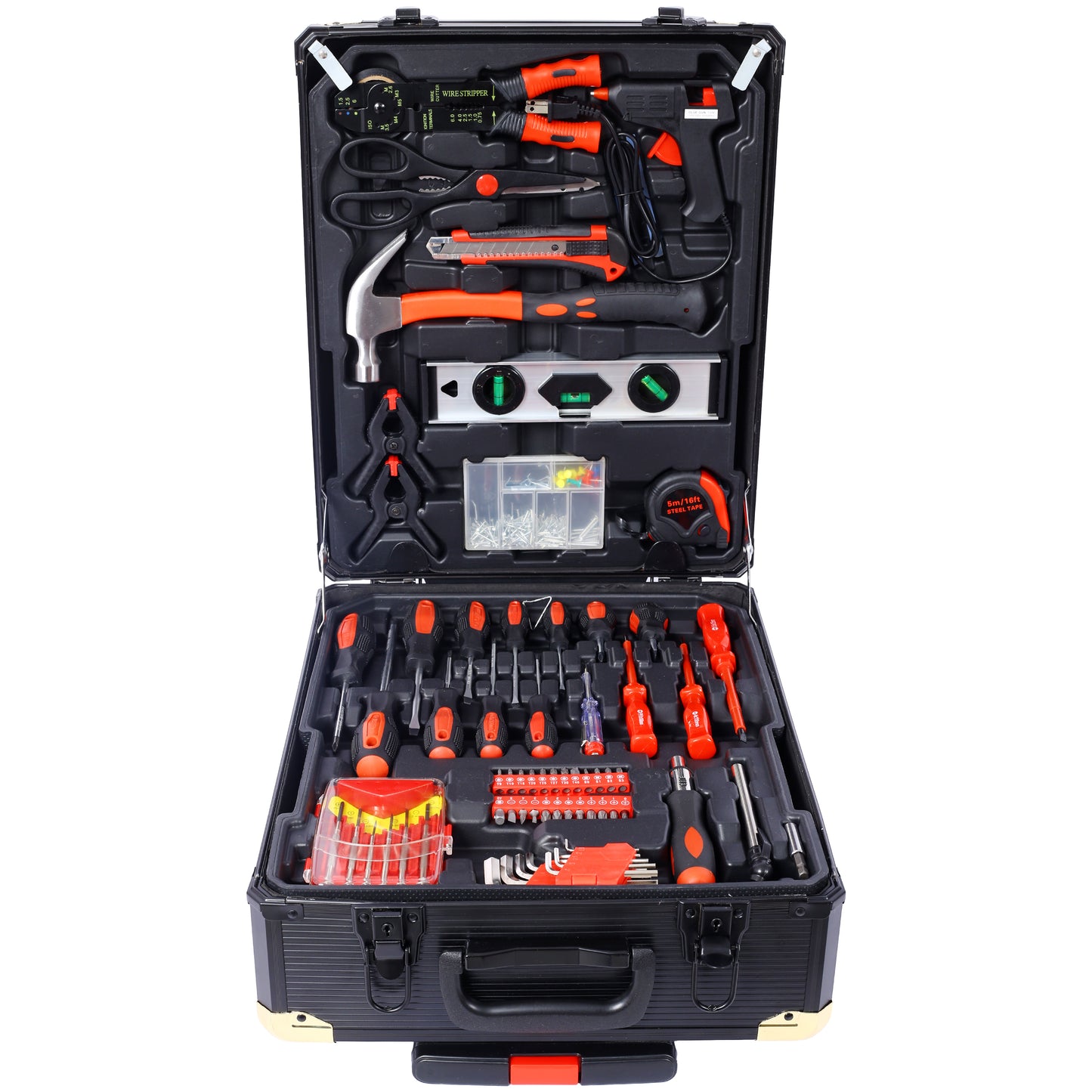 969pcs Home Repair Tool Set Kit for Men, Toolbox Storage Case with 4 Drawers, General Household Tool Kit with Rolling Tool Box, Tool Set Kit for Maintenance, Garden, Homeowner, Handyman -Black image 3