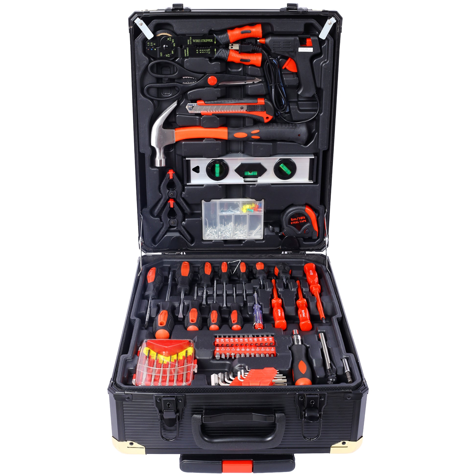 969pcs Home Repair Tool Set Kit for Men, Toolbox Storage Case with 4 Drawers, General Household Tool Kit with Rolling Tool Box, Tool Set Kit for Maintenance, Garden, Homeowner, Handyman -Black image 3