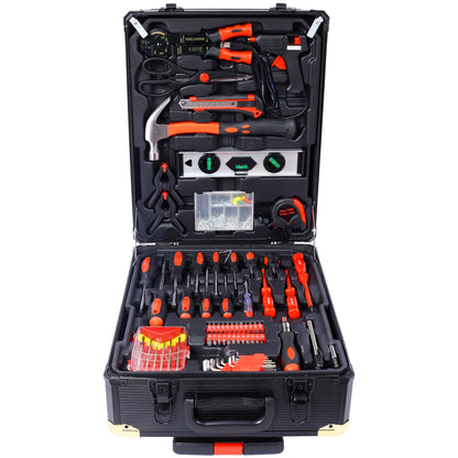 969pcs Home Repair Tool Set Kit for Men, Toolbox Storage Case with 4 Drawers, General Household Tool Kit with Rolling Tool Box, Tool Set Kit for Maintenance, Garden, Homeowner, Handyman -Black image 3