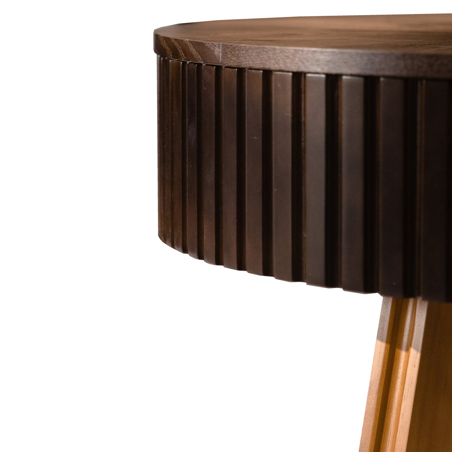 31.5" Retro Round Coffee Table with Storage Space, Suitable for Living Room and Office, Brown image 10