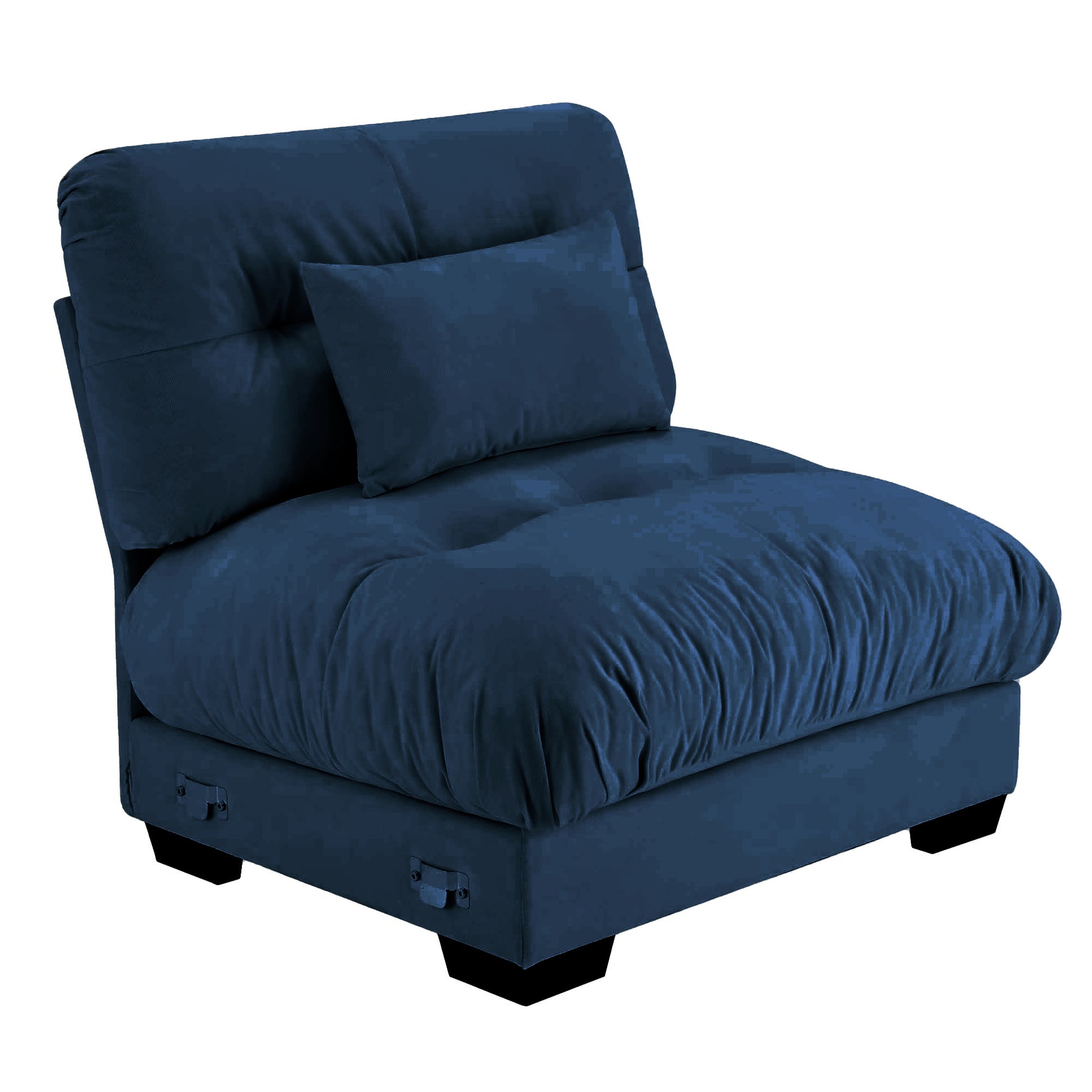Milano Armless Sofa W/1 pillow - blue image 2