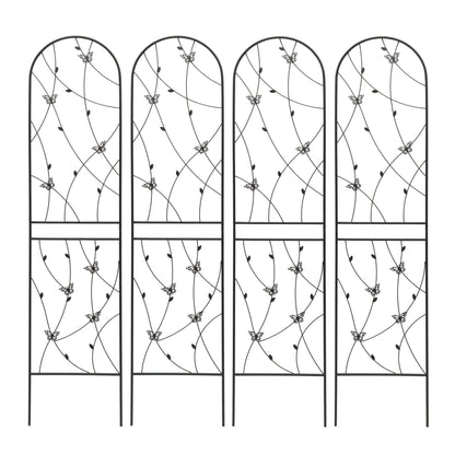 2 Pack Metal Garden Trellis 86.7" x 19.7" Rustproof Trellis for Climbing Plants Outdoor Flower Support Butterfly Deco Black image 11