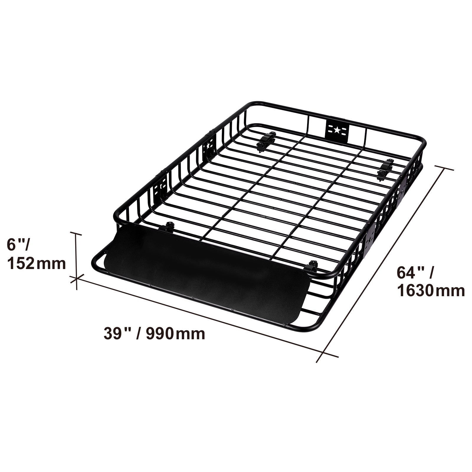 Roof Rack Cargo Basket, 64" x 39" x 6" Rooftop Cargo Carrier with Extension, Heavy-duty 200 LBS Capacity Universal Roof Rack Basket, Luggage Holder for SUV, Truck, Vehicle image 11