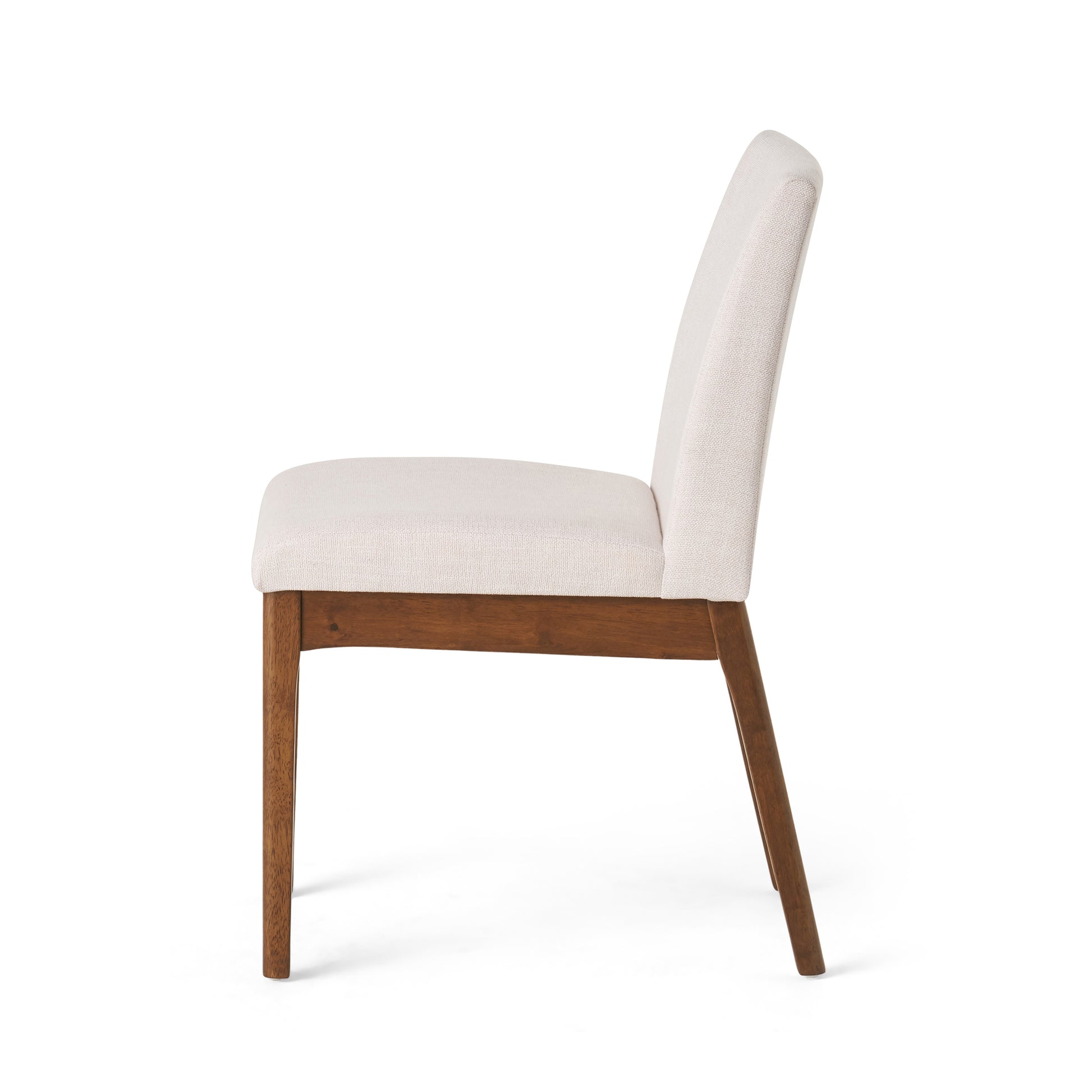 Set of 2 Contemporary Dining Chairs - Upholstered Seat and Backrest, Rubberwood Legs, Walnut + Light Beige (same sku: 58924.00WNT / N759P288155K) image 8